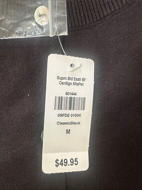 L.L.Bean Black Supima Cotton Crewneck Sweatshirt with White Trim